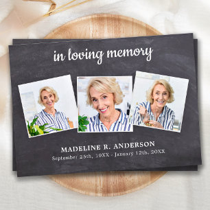Carte De Remerciements In Love Memory 3 Photo Collage Sympathy Funeral