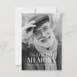Carte De Remerciements In Love Memory Modern Elegant Photo Memorial