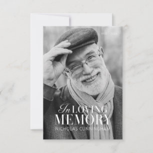 Carte De Remerciements In Love Memory Modern Elegant Photo Memorial