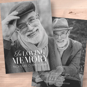 Carte De Remerciements In Love Memory Modern Elegant Photo Memorial