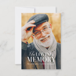 Carte De Remerciements In Love Memory Modern Elegant Photo Memorial