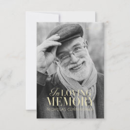 Carte De Remerciements In Love Memory Modern Elegant Photo Memorial