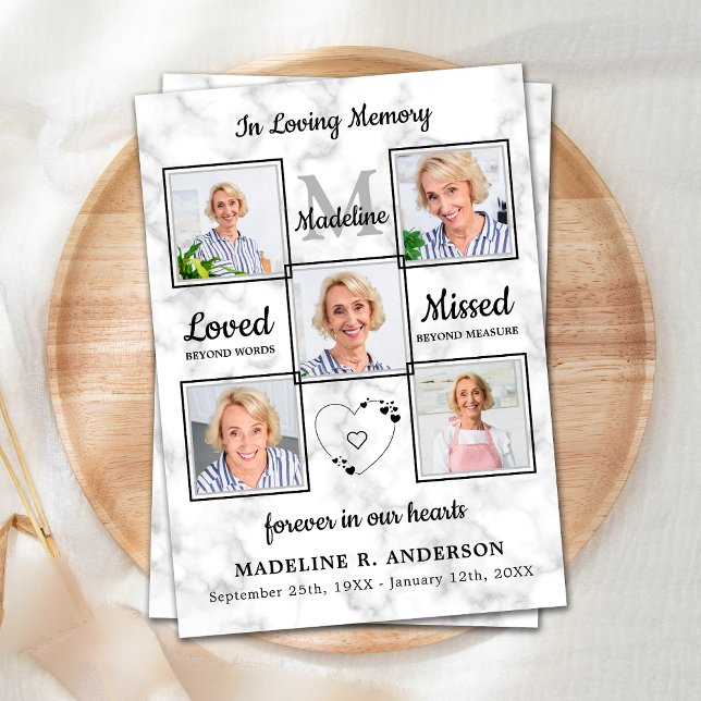 Carte De Remerciements In Love Memory Photo Collage Sympathy Funeral (Créateur téléchargé)