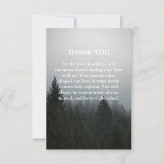 Carte De Remerciements In the quiet stillness of nature