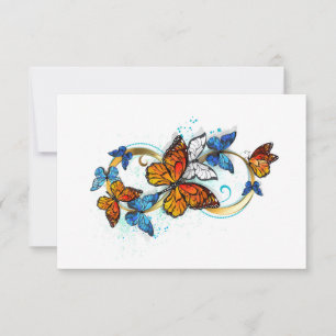 Carte De Remerciements Infinité de papillons monarques
