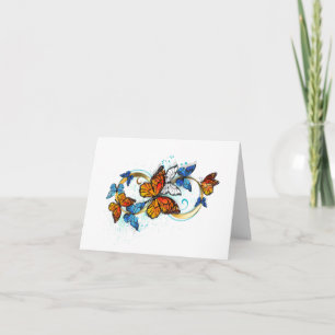 Carte De Remerciements Infinité de papillons monarques