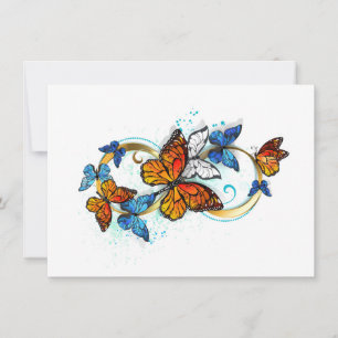 Carte De Remerciements Infinité de papillons monarques