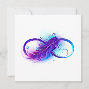Carte De Remerciements Infinity with purple feather
