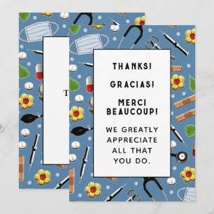 Carte de remerciements infirmière