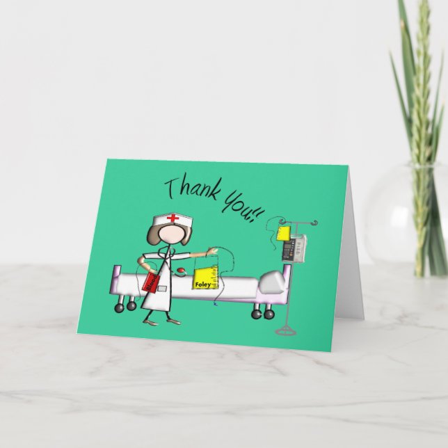 Carte De Remerciements Infirmière Cadeaux "Merci" (Devant)
