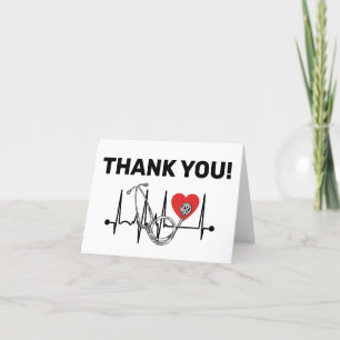 Carte De Remerciements Infirmière Docteur Coeur Médicale Stéthoscope Infi