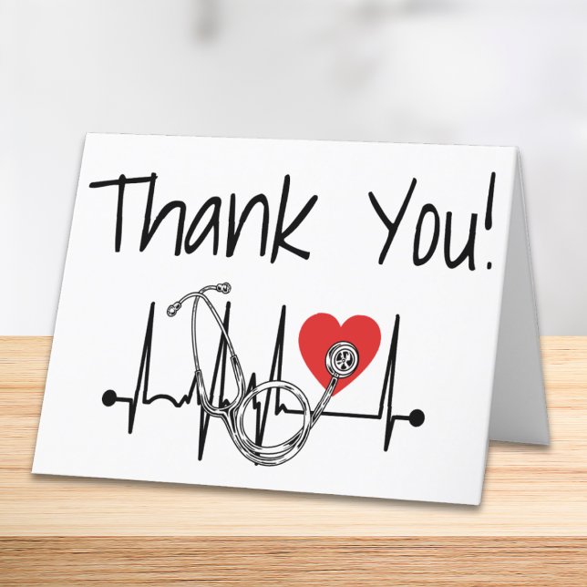 Carte De Remerciements Infirmière Docteur Coeur Médicale Stéthoscope Infi (Say thank you to your favorite medical professional, whether a doctor, nurse, assistant, etc.)