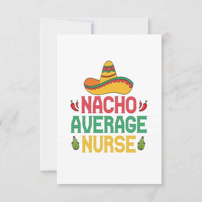 Carte De Remerciements Infirmière drôle moyenne Nacho Nursing Cinco De Ma (Devant)