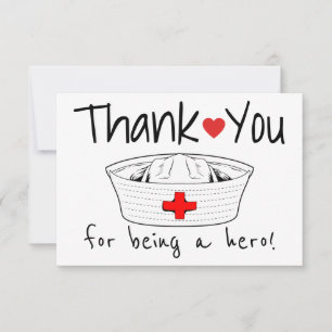 Carte De Remerciements Infirmière Médicale Casquette en soins infirmiers 
