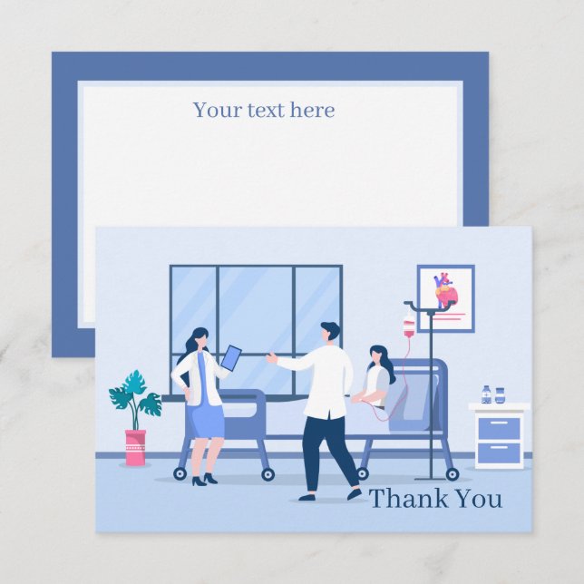 Carte De Remerciements infirmière ou personnel médical cool (Devant / Derrière)