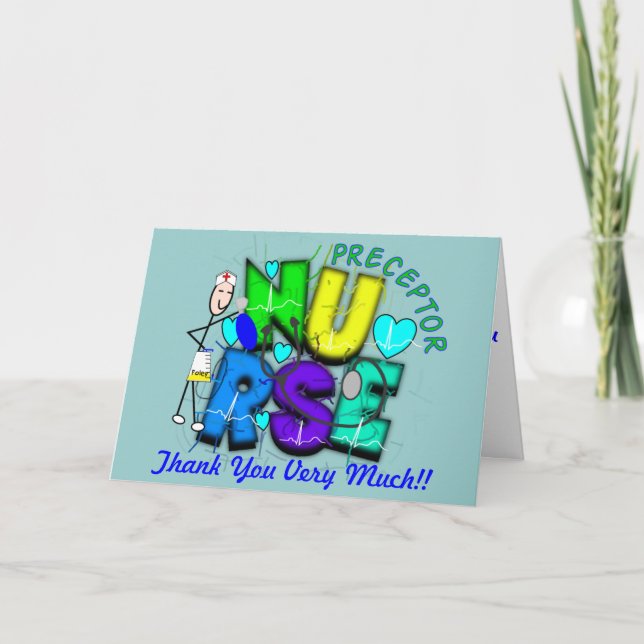 Carte De Remerciements Infirmière réceptrice "Merci" Cadeaux (Devant)