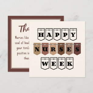 Carte De Remerciements Infirmières Happy Week sur mesure Appréciation des