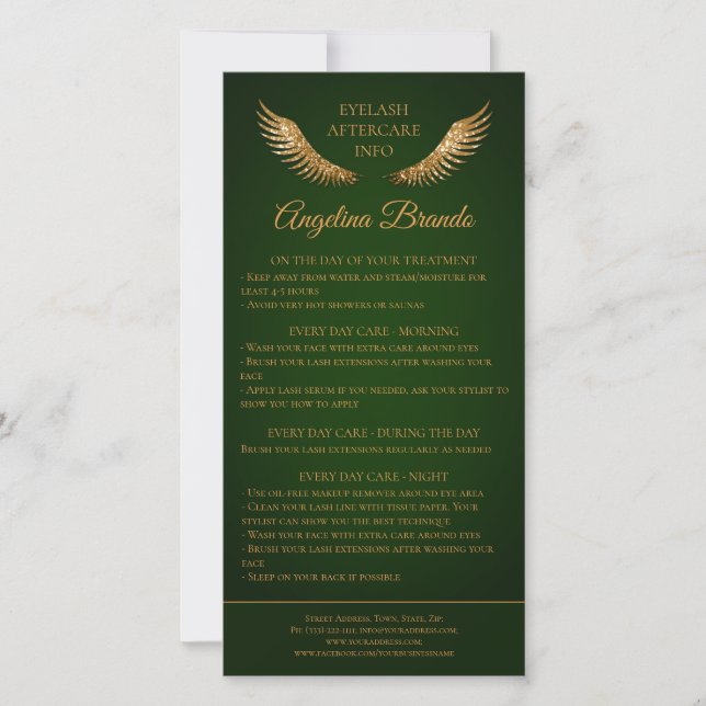 Carte De Remerciements Infos sur les soins postérieurs Gold Parties scint (Devant)