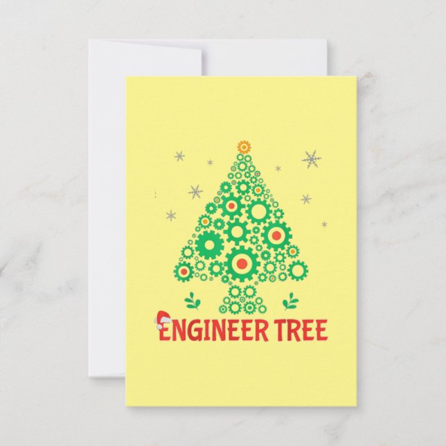 Carte De Remerciements Ingénieur de Noël Génie mécanique de l'arbre (Devant)