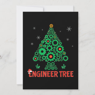 Carte De Remerciements Ingénieur de Noël Génie mécanique de l'arbre