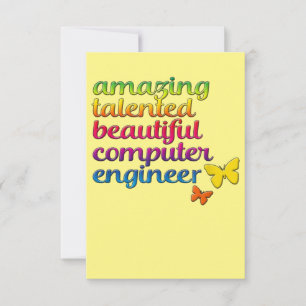 Carte De Remerciements Ingénieur informatique drôle   Ingénierie fille mi