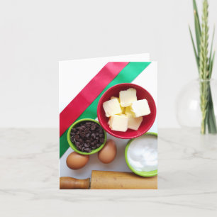 Carte De Remerciements Ingrédients de cuisine de vacances chocolat et suc