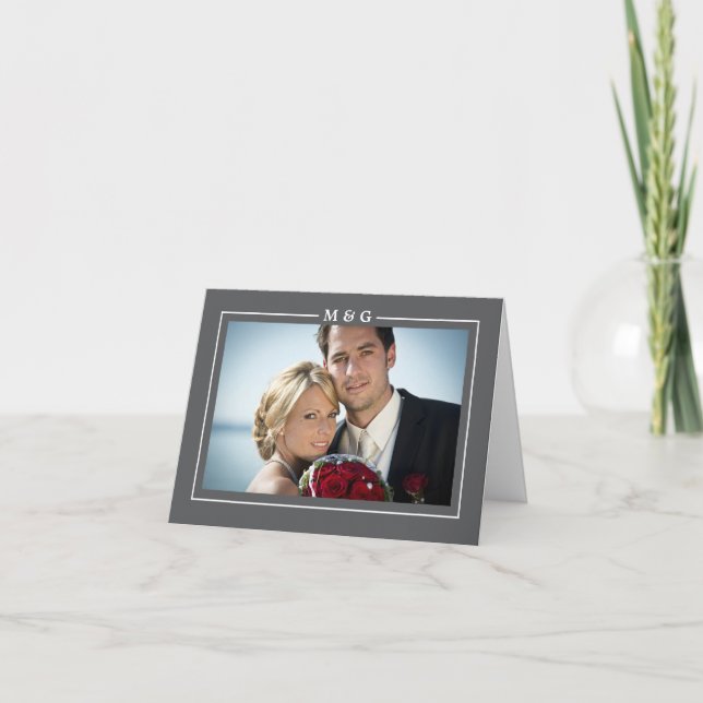 Carte de Remerciements Initiales Modernes (Devant)