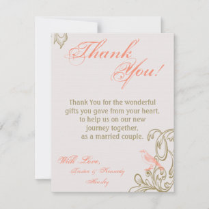 Carte De Remerciements inséparable Vintage Victoria 4x5 FLAT