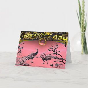 CARTE DE REMERCIEMENTS INSÉPARABLES MARIAGES OR ROSE