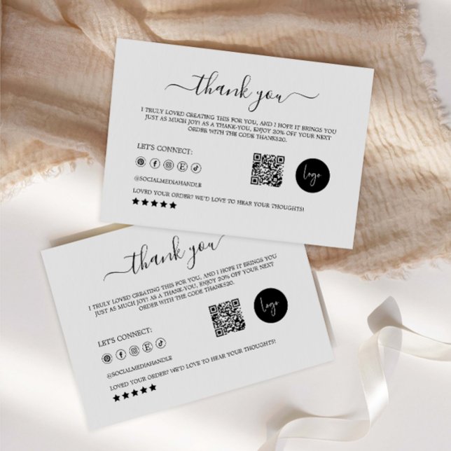 Carte de remerciements | Insertion d'emballage Biz (Thank You Card | Small Biz Packaging Insert)