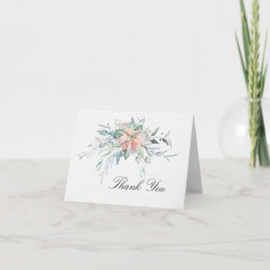 Carte De Remerciements Inspiration Aquarelle de Noël Poinsettia