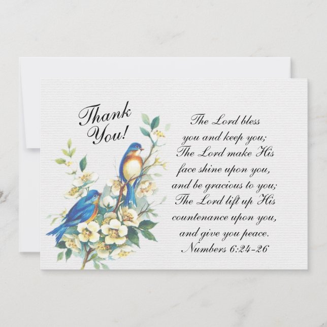Carte De Remerciements Inspirationnel Le Seigneur Vous Bénit, Numéros 6:2 (Devant)