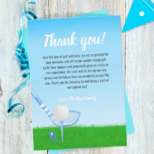 Carte De Remerciements Installer la Golf Blue pour la Fête de Révélation 