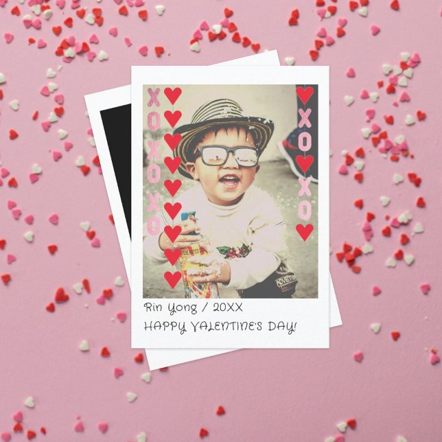 Carte De Remerciements Instant Photo Kids School Valentine's Day Card (Créateur téléchargé)