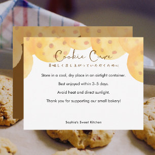 Carte De Remerciements Instructions de soin de cookie aux pépites de choc