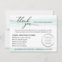 Instructions de soin d'entreprise verte de forme s
