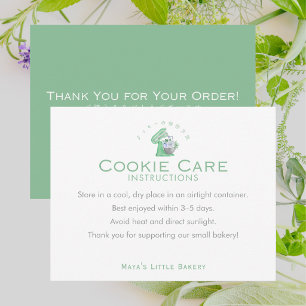 Carte De Remerciements Instructions de soin pour les cookies mélangeur fl