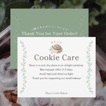 Instructions de soin pour les cookies roulés à la