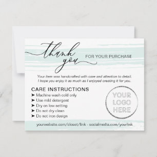 Carte De Remerciements Instructions de soins verts pour les entreprises d