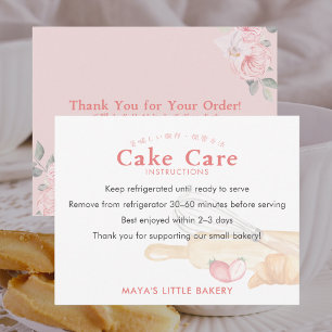 Carte De Remerciements Instructions d'entretien de gâteau à broche en aqu