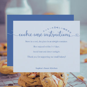 Carte De Remerciements Instructions simples de soin de cookies de script