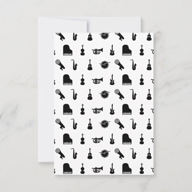 Carte De Remerciements Instruments de musique arrangés COULEUR BG CUSTOM (Devant)