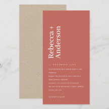 INVITE AU MARIAGE DE LA TYPOGRAPHIE ROUGE DE TOMAT