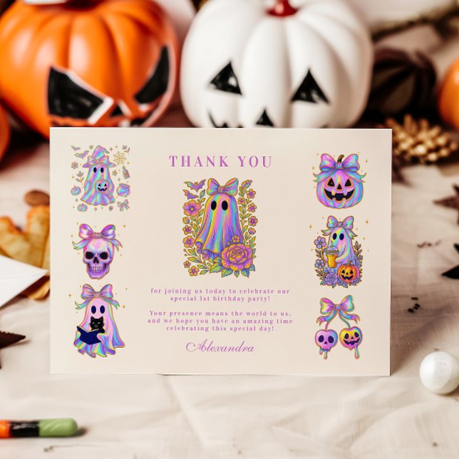Carte De Remerciements Iridescent Coquette Spooky ONE Halloween (Créateur téléchargé)