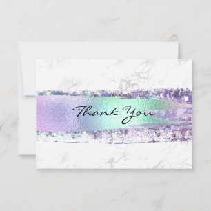 Carte De Remerciements Iridescente Arc en arc-en-ciel Brush Marbre