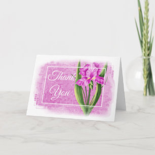 Carte de remerciements - Iris rose d1
