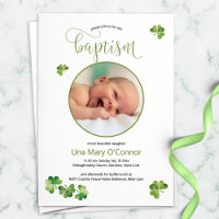 Irlandais Baptême De Bébé Avec Shamrocks Verts