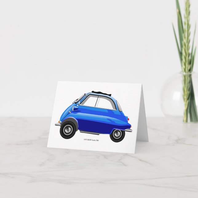 Carte De Remerciements Isetta Bubble car greeting card. (Devant)