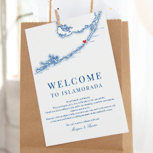Carte De Remerciements Itinéraire de bienvenue du Mariage bleu de la mari