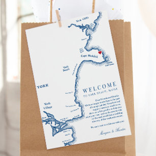 Carte De Remerciements Itinéraire de bienvenue du Mariage York Maine